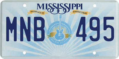 MS license plate MNB495