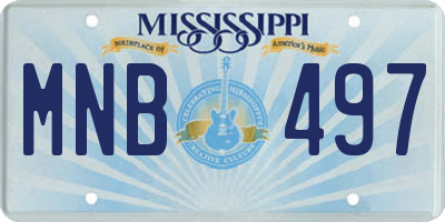 MS license plate MNB497