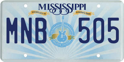 MS license plate MNB505