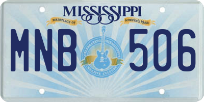 MS license plate MNB506
