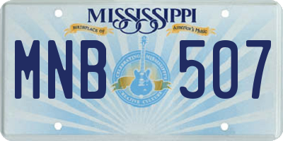 MS license plate MNB507