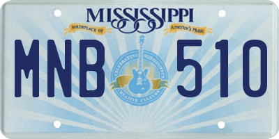 MS license plate MNB510