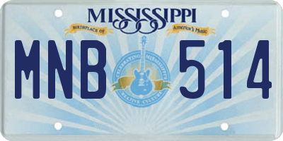 MS license plate MNB514