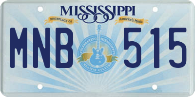 MS license plate MNB515
