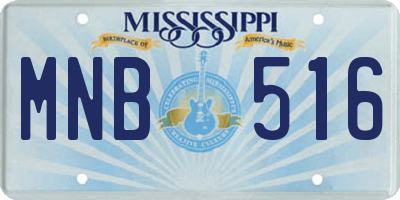 MS license plate MNB516