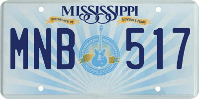 MS license plate MNB517