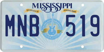 MS license plate MNB519