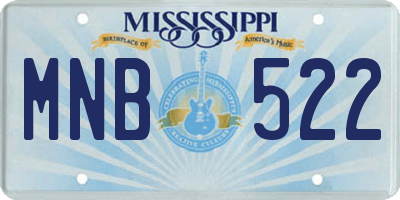 MS license plate MNB522