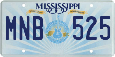 MS license plate MNB525