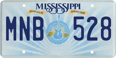 MS license plate MNB528