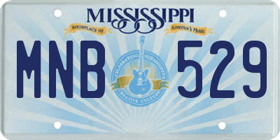 MS license plate MNB529