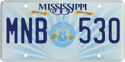 MS license plate MNB530