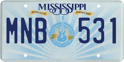 MS license plate MNB531