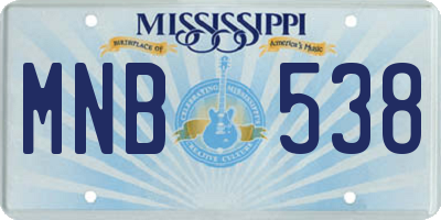 MS license plate MNB538