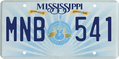 MS license plate MNB541