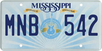 MS license plate MNB542