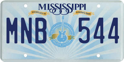 MS license plate MNB544
