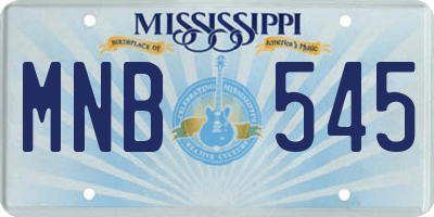 MS license plate MNB545