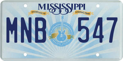 MS license plate MNB547
