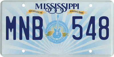 MS license plate MNB548