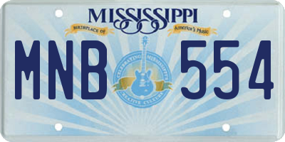 MS license plate MNB554