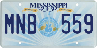 MS license plate MNB559