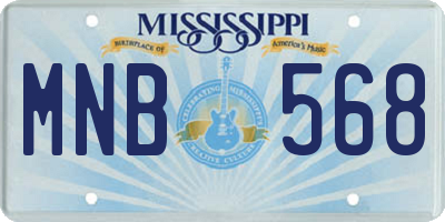 MS license plate MNB568