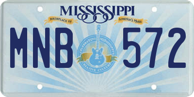 MS license plate MNB572