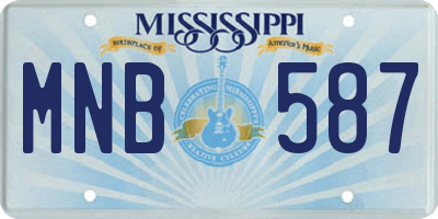 MS license plate MNB587