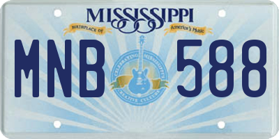 MS license plate MNB588