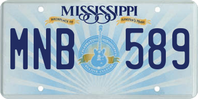 MS license plate MNB589