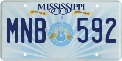 MS license plate MNB592