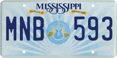 MS license plate MNB593