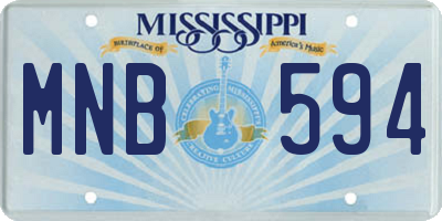MS license plate MNB594