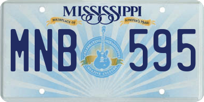 MS license plate MNB595