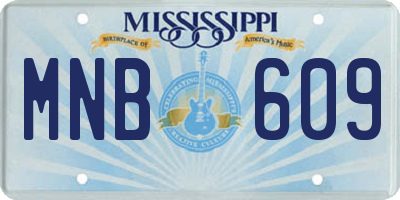 MS license plate MNB609