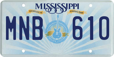 MS license plate MNB610