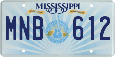 MS license plate MNB612