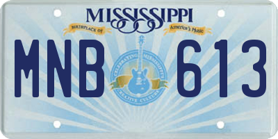 MS license plate MNB613