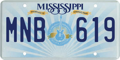 MS license plate MNB619