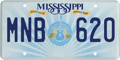 MS license plate MNB620