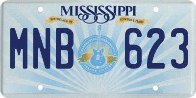 MS license plate MNB623