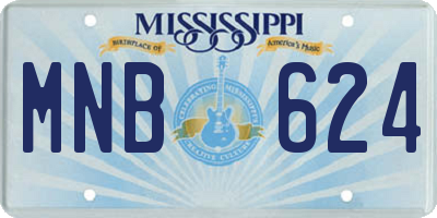 MS license plate MNB624