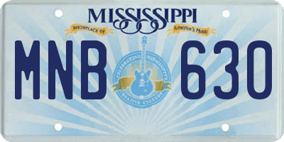 MS license plate MNB630