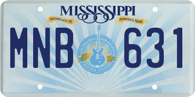 MS license plate MNB631