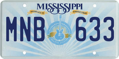 MS license plate MNB633