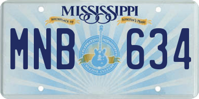 MS license plate MNB634