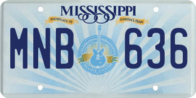 MS license plate MNB636