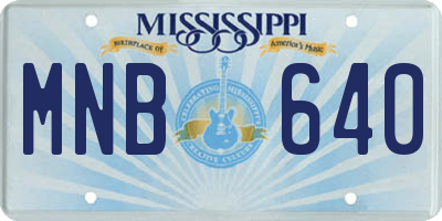 MS license plate MNB640