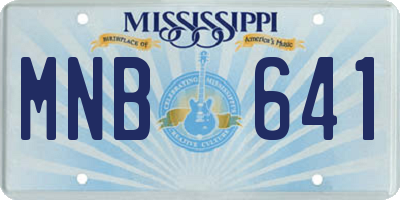 MS license plate MNB641